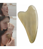 Piatra Gua Sha, din jad,forma de inima, masaj facial, corporal, antirid  (G21L)