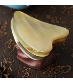 Piatra Gua Sha, din jad,forma de inima, masaj facial, corporal, antirid  (G21L)