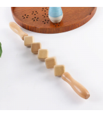 Roller profesional, din lemn, pentru masaj anticelulitic, tonifiere musculara, de relaxare, cu 5 cuburi