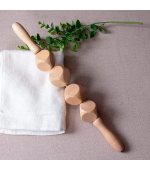 Roller profesional, din lemn, pentru masaj anticelulitic, tonifiere musculara, de relaxare, cu 5 cuburi