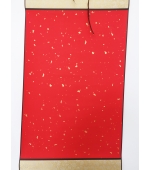 Pergament rosu,de hartie de orez, pentru caligrafie, pictura, necompletat, montat pe panza de matase brocart