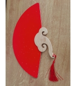 Evantai circular, hartie de orez, nescris, caligrafie chineza pictura creație, decor, rosu