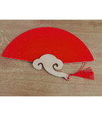 Evantai circular, hartie de orez, nescris, caligrafie chineza pictura creație, decor, rosu