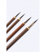 Set 4 pensule, pentru caligrafie, chineza, pictura, maner bambus vopsit, par natural, mustata de sobolan,diverse dimensiuni