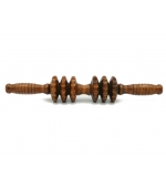 Roller din lemn pentru masaj cu 6 discuri zimtate (cod R105-6)