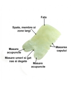 Piatra Gua Sha din jad forma pieptene (cod G05)