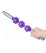 Roller masaj stick cu 3 bile zimtate mov(cod R122)