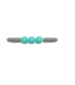 Roller masaj stick cu 3 bile zimtate verzi (cod R122-3)