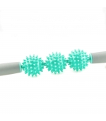 Roller masaj stick cu 3 bile zimtate verzi (cod R122-3)