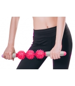 Roller masaj stick cu 3 bile zimtate rosii (cod R122-1)