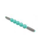 Roller masaj stick cu 5 bile zimtate turcoaz (cod R121-3)