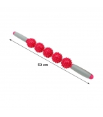 Roller masaj stick cu 5 bile zimtate rosii (cod R121-5)