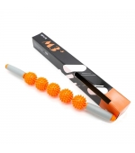 Roller masaj stick cu 5 bile zimtate portocalii (cod R121)