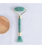 Rola dubla din jad, pentru masaj facial, cu paleta scraping (cod R138-1)