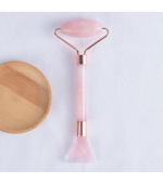 Rola dubla din jad roz, pentru masaj facial, cu paleta scraping (cod R138