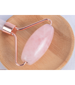 Rola dubla din jad roz, pentru masaj facial, cu paleta scraping (cod R138