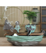 Ornament Feng Shui cu vas ceramica si mini fantana