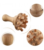 Dispozitiv din lemn de esenta tare, ciuperca, pentru masaj profund, anticelulitic, relaxare, cu 13 proeminente 