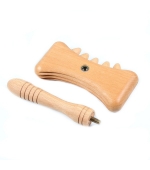 Dispozitiv profesional din lemn, multifunctional, pentru masaj, anticelulitic, terapie Gua Sha si presopunctura