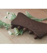 Dispozitiv profesional din lemn, multifunctional, pentru masaj, anticelulitic, terapie Gua Sha si presopunctura, cu 5 bile