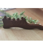 Dispozitiv profesional din lemn, multifunctional, pentru masaj, anticelulitic, terapie Gua Sha si presopunctura, cu 5 bile