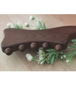 Dispozitiv profesional din lemn, multifunctional, pentru masaj, anticelulitic, terapie Gua Sha si presopunctura, cu 5 bile