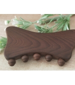 Dispozitiv profesional din lemn, multifunctional, pentru masaj, anticelulitic, terapie Gua Sha si presopunctura, cu 5 bile