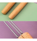 Suport pentru moxa baton sau con, cu 3 brate, cu maner din lemn (M63)