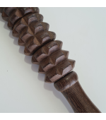 Roller din lemn wenge, pentru masaj, cu 4 role triple,  zimtate (cod R105-9S)
