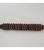 Roller din lemn wenge, pentru masaj, cu 6 role triple,  zimtate (cod R207S)