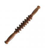 Roller din lemn wenge, pentru masaj cu 4 role duble, 8 discuri zimtate (cod R105-9S)