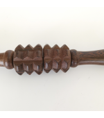 Roller din lemn wenge, pentru masaj cu 2 role triple, 6 discuri zimtate (cod R214S)