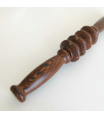 Roller din lemn wenge, pentru masaj cu 2 role duble, 4 discuri zimtate 