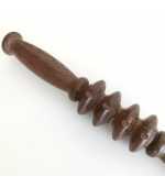 Roller din lemn wenge, pentru masaj cu 2 role duble, 4 discuri zimtate 