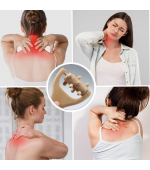 Roller, din lemn de fag, pentru masaj, corporal, facial, cu 1 rola, cu 12 proeminente,  mobila, cu maner, multifunctional